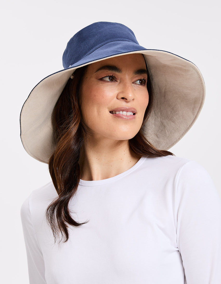 Ultra Wide Cotton Linen Hat UPF 50+ | Women's UV Protection Sun Hat