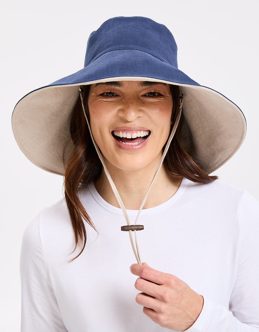 Ultra Wide Cotton Linen Hat UPF 50+ | Women's UV Protection Sun Hat