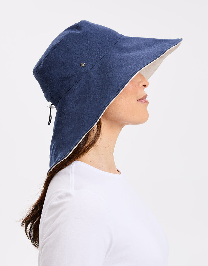 Ultra Wide Cotton Linen Hat UPF 50+ | Women's UV Protection Sun Hat