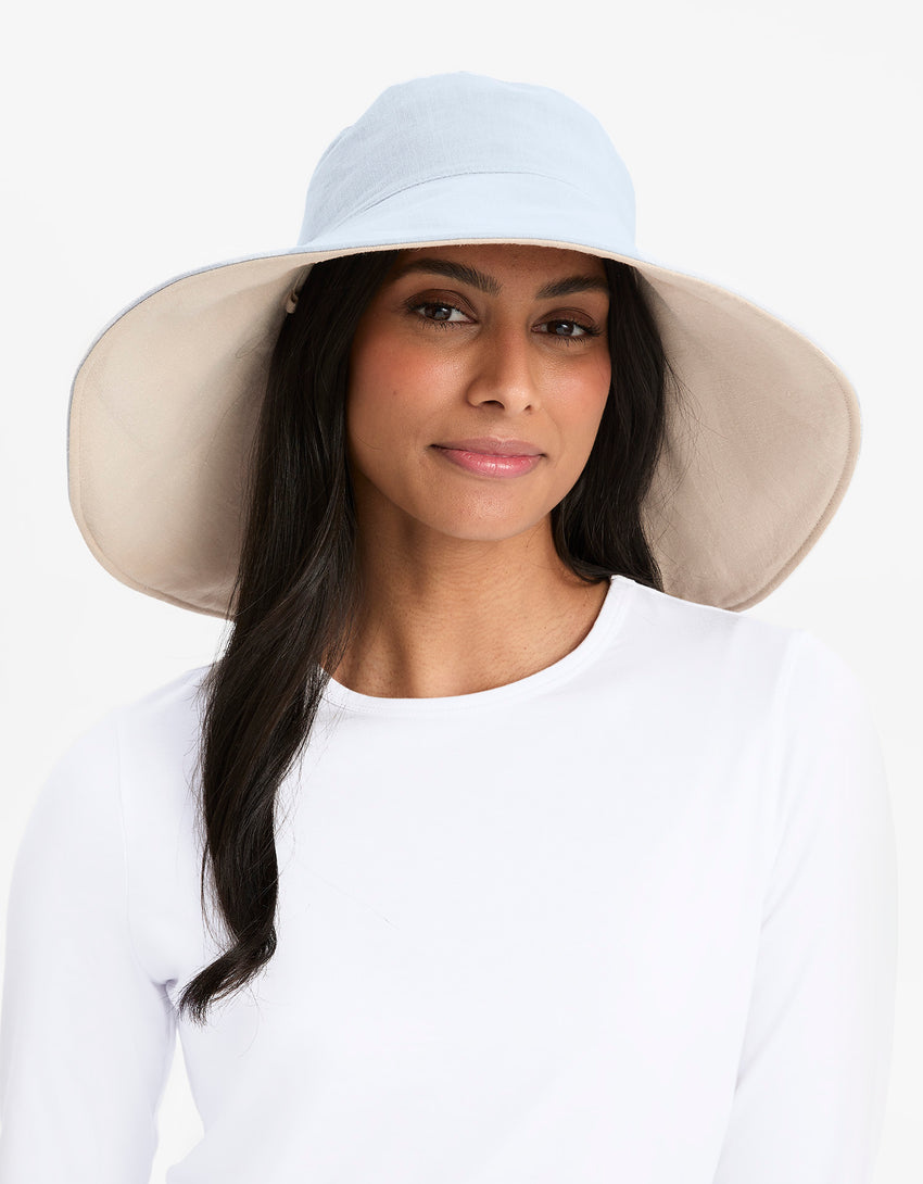 Ultra Wide Cotton Linen Hat UPF 50+ | Women's UV Protection Sun Hat