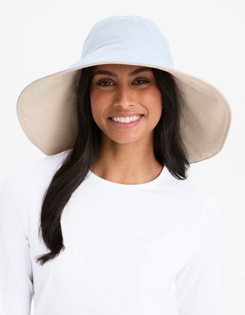 Ultra Wide Cotton Linen Hat UPF 50+ | Women's UV Protection Sun Hat